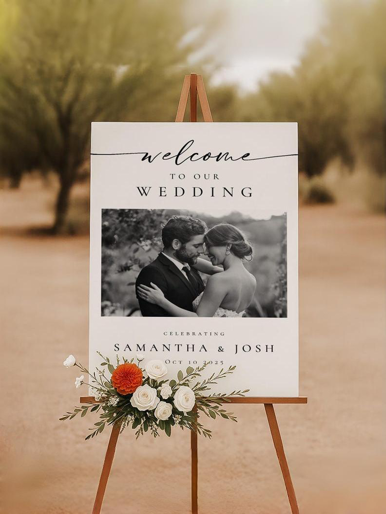 Photo Welcome Sign Outdoor Wedding Photo Directional Sign